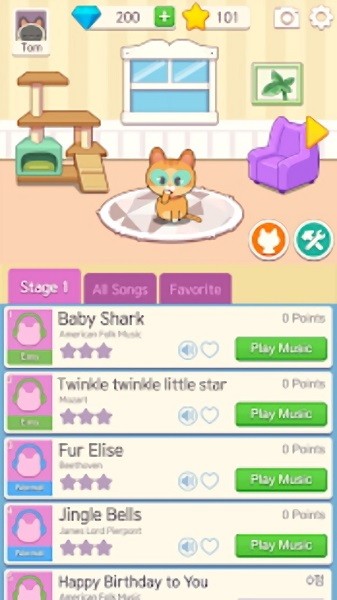 u732bu54aau5f39u94a2u7434(Piano Cat Tiles)